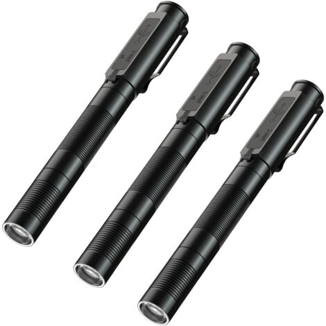 Ensemble de 3 mini lampes torches LED étanches alimentées par USB Type-C, adaptées à la randonnée, au camping, à la chasse, à la pêche et à d'autres activités de plein air.