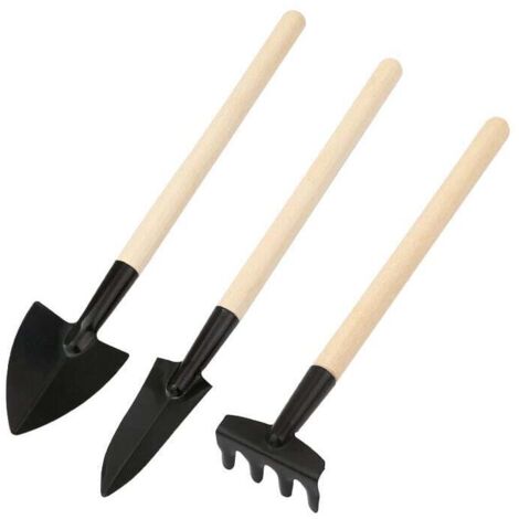 Ensemble de 3 mini outils de jardinage, pelle multifonctionnelle, râteau, pelle