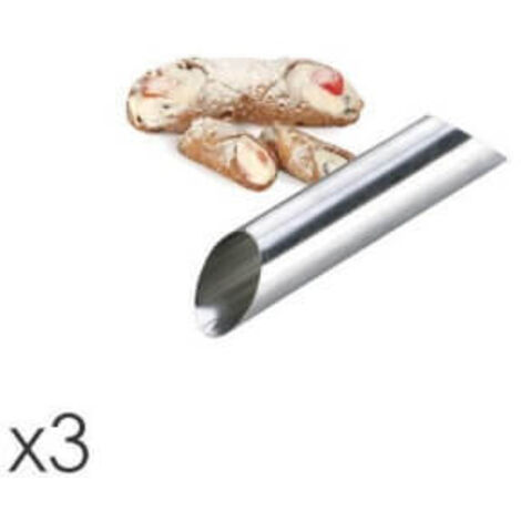Ensemble de 3 moules à cannoli ligne Delicia en acier inoxydable - Tescoma