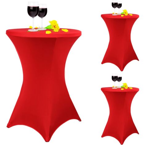 Ensemble de 3 nappes cocktail extensibles en spandex à coins carrés 80 x 1