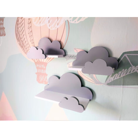 Ensemble de 3 nuages Moli - Gris galaxie - gris
