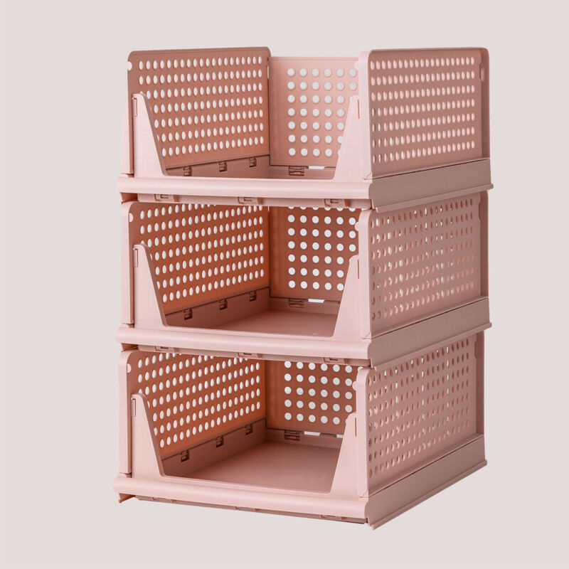 Sklum - Lot de 3 organisateurs de vêtements Evadin Rose pâle ↑18,8 cm