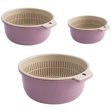 Ensemble de 3 paniers de drainage violets assortis