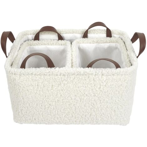 Ensemble de 3 paniers de rangement en bouclette