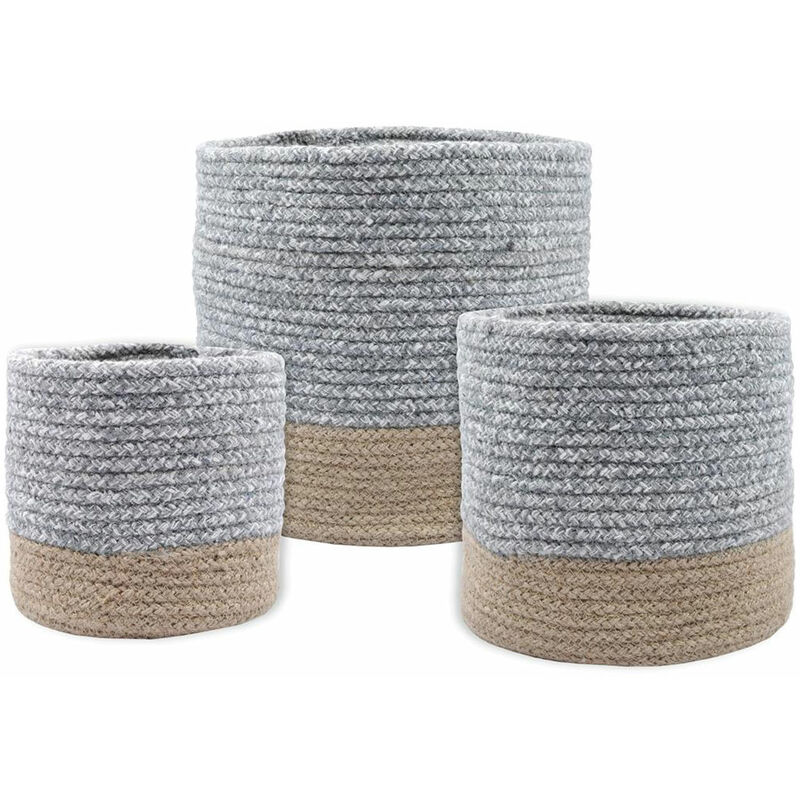 Set de 3 paniers ou cache-Pot en coton Vanua