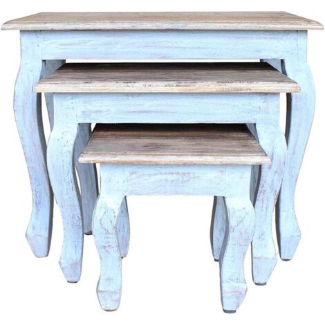 Ensemble de 3 pcs Tables gigognes,Tables d'appoint,Table basse Bois de récupération massif CFW67265