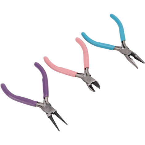 Ensemble de 3 pinces en acier haute résistance, robustes et durables pour la création de bijoux DIY et le travail du fil métallique.