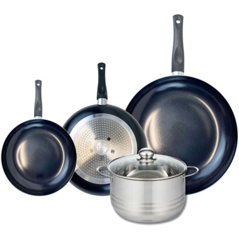 Ensemble de 3 Poêles de cuisson 20, 24 et 32 cm et 1 faitout 20 cm Elo Prima Brillant