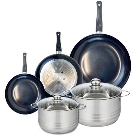 Ensemble de 3 Poêles de cuisson 20, 24 et 32 cm et 2 faitouts 20 et 24 cm Elo Prima Brillant