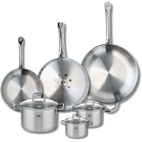 Ensemble de 3 Poêles de cuisson 24, 28 et 32 cm et 3 faitouts 12, 14 et 20 cm Elo Profi Citrin