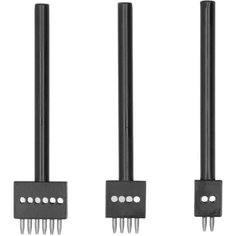 Ensemble de 3 poinçons à plusieurs pointes pour cuir, tailles variées, haute dureté et anti-rouille - Outil professionnel pour ceintures et travaux DIY (4mm inclus)