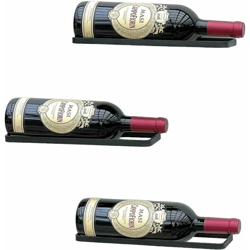 Dandibo - Porte-vin Métal Noir Set de 3 bouteilles de vin Porte-bouteilles 96419 Étagère murale Étagère
