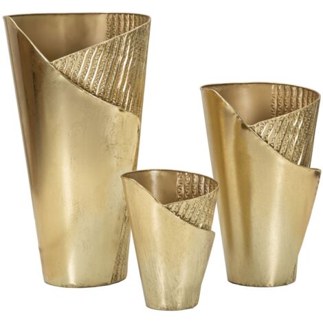 Ensemble de 3 porte-vases Flosty (3 pièces, 39 x 42 x 75 cm, 32 x 32 x 55 cm, 25 x 25 x 35 cm)