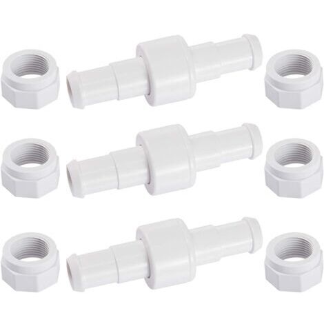 Ensemble de 3 raccords de tuyau rotatifs D20 avec 6 embouts D15, compatibles avec les robots nettoyeurs de piscine Zodiac Polaris 180, 280 et 380.