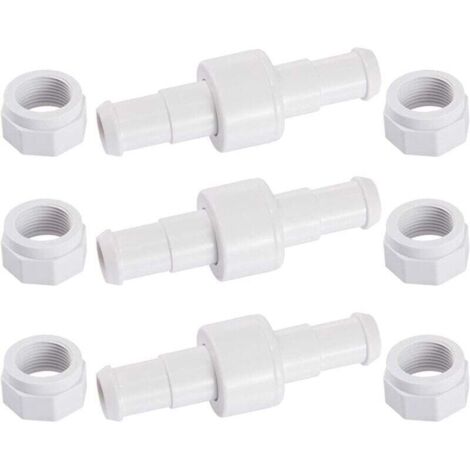 Ensemble de 3 raccords rotatifs pour tuyau d'arrosage D20 avec 6 embouts D15, compatibles avec les robots nettoyeurs de piscine Zodiac Polaris 180, 280 et 380.