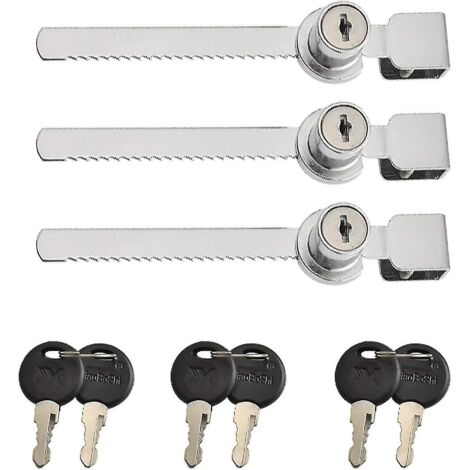 Ensemble de 3 serrures pour porte coulissante en verre d'une vitrine à terrarium, avec 6 clés-AquaForge