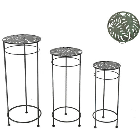Ensemble de 3 supports de plantes en fer
