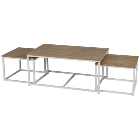 Ensemble de 3 tables basses gigognes CASA BLANCA