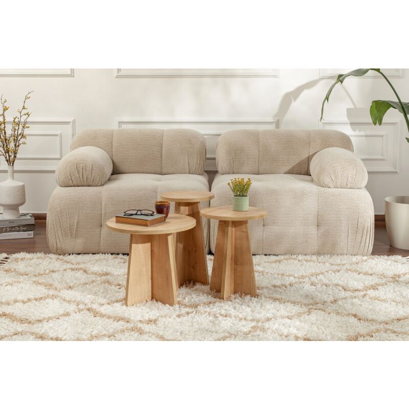 Table Gigogne (3 Pieces) en Sapphire Oak, 28x28x48 cm, Pour la Maison