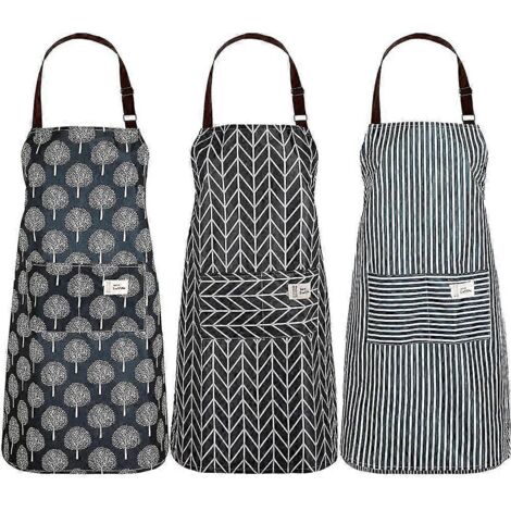 Ensemble de 3 tabliers imperméables avec poches, ajustables