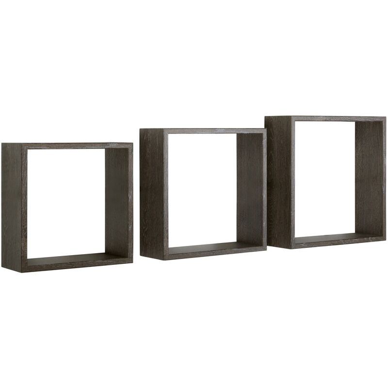 Ahd Amazing Home Design - Lot de 3 étagères murales modernes cube Incubo Slim - Marron foncé