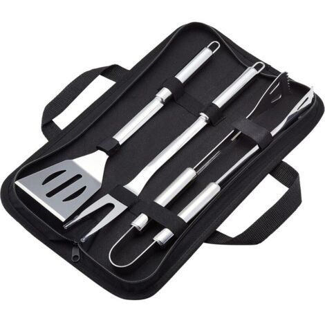 Ensemble de 3 ustensiles de barbecue en acier inoxydable avec sac de transport