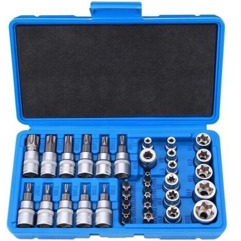 Ensemble de 34 Douilles Torx Robuste, Douille Torx Femelle, Coffret Douille Torx, Embout Torx, Outils Mecanique Automobile