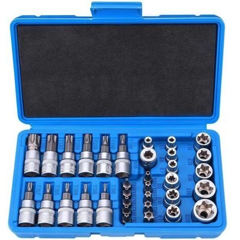 Ensemble de 34 Douilles Torx Robuste, Douille Torx Femelle, Coffret Douille Torx, Embout Torx, Outils Mecanique Automobile