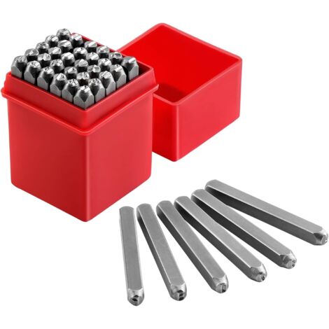 Ensemble de 36 matrices de marquage de lettres et de chiffres, matrices de marquage de lettres en métal de 4 mm, comprenant les lettres et chiffres métalliques AZ et 0-9, adaptés au marquage du métal,