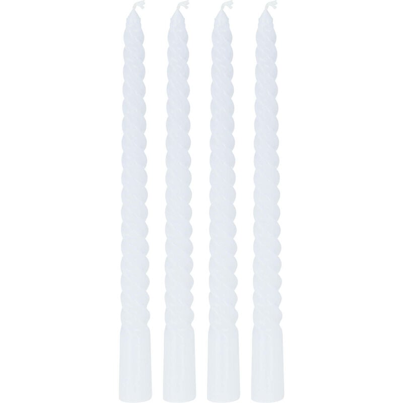 Ensemble de 4 bougies pointues, blanches