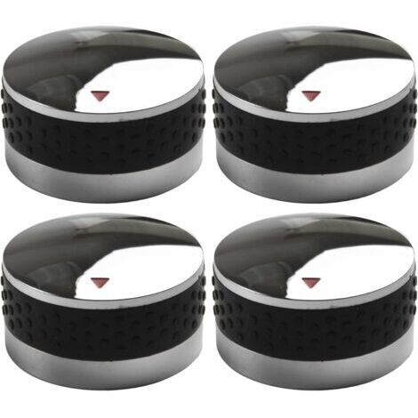 Ensemble de 4 boutons de commande antidérapants pour barbecue à gaz, finition chromée, 58 mm