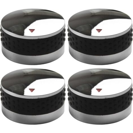 Ensemble de 4 boutons de commande antidérapants pour barbecue à gaz, finition chromée, 58 mm