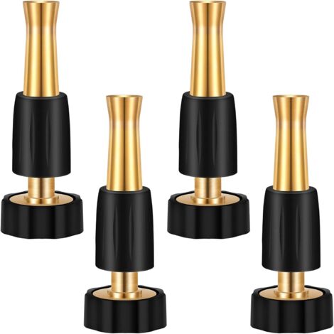 Ensemble de 4 buses robustes en laiton de 3/4" pour tuyau d'arrosage, réglables, pour pistolet d'arrosage, jet fin ou puissant.-AquaForge