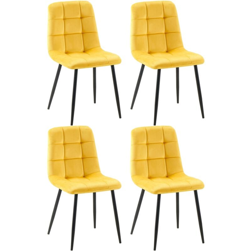 CLP - Ensemble de 4 chaises de restauration anti-antibes jaunes