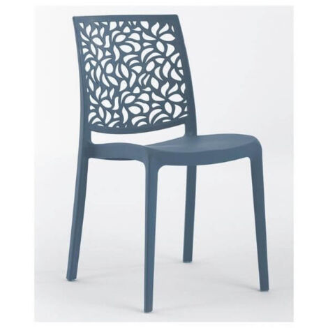 Ensemble de 4 chaises en résine monobloc London Stone par Flow Petrolio