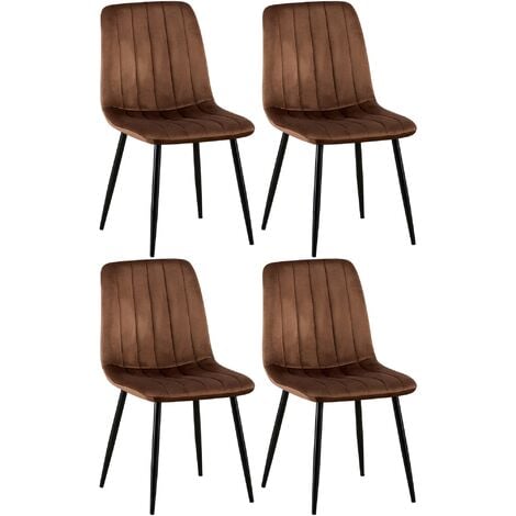 Ensemble de 4 chaises Marrone Dijon, velours