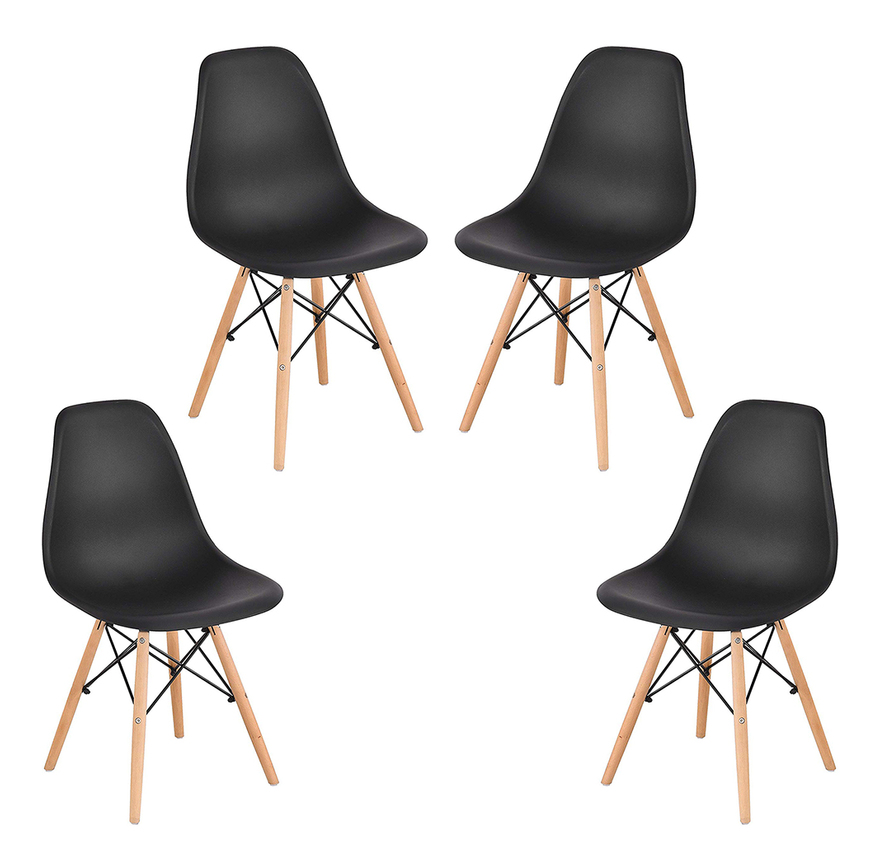 <strong>jeobest</strong> - ensemble de 4 chaises a pieds en bois pour cadre metal salle manger pp couleur envoyee au hasard
