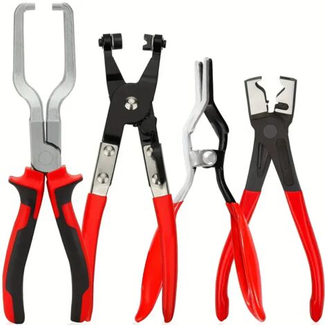 Ensemble de 4 colliers de serrage professionnels, kit d'outils de déconnexion de conduite de carburant, adapté à la réparation automobile, colliers de serrage multifonctionnels.