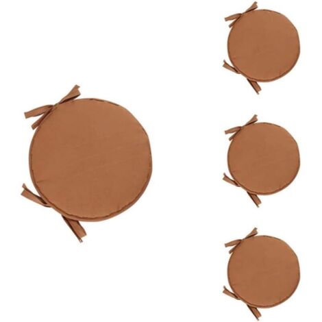 Ensemble de 4 coussins ronds. Coussins de chaise ronds pour table et chaises de salle à manger avec cordon de serrage, 38 cm.