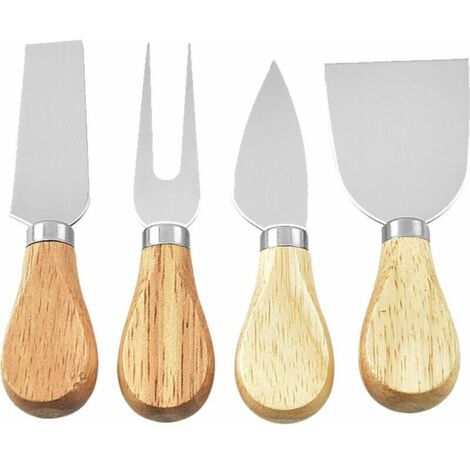 Ensemble de 4 couteaux à fromage avec manche en bois d'acacia