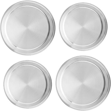Ensemble de 4 couvercles pour plaques de cuisson électriques, couvercles en acier inoxydable, 2 couvercles de 8,27 pouces et 2 couvercles de 6,69 pouces.