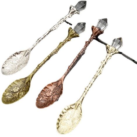 Ensemble de 4 cuillères à bec en cristal, cuillères de table et de bar, mini-cuillères à café, couverts