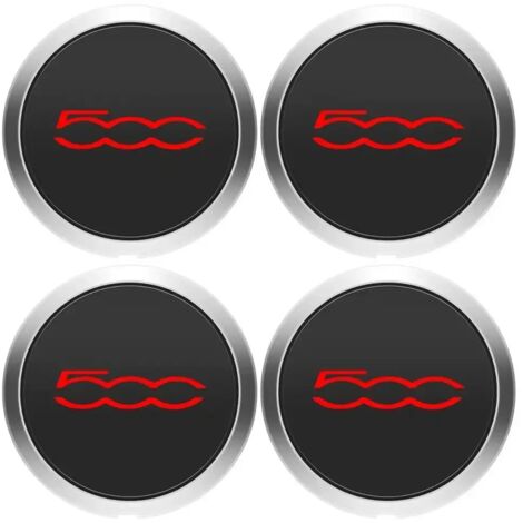 Ensemble de 4 enjoliveurs de 133 mm (68078419AC, 68078421AC) et cache-poussière (51884863, rouge) pour moyeux de roue de 500 mm.