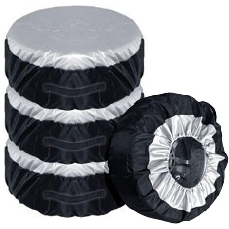 Ensemble de 4 housses de pneus pour pneus de 13 à 19 pouces, housse de roue de secours, sac de rangement, sac de transport en polyester pour pneus 4 saisons, protection des roues de voiture