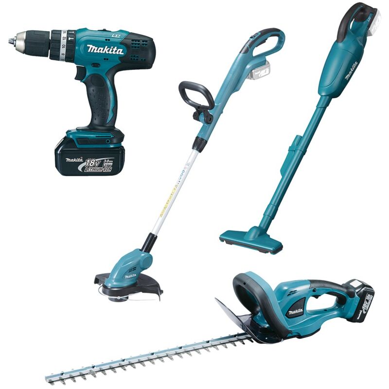 Makita - DLX4093 - Set of taille-haies, combiné, aspirateur, 18 v, bleu/noir