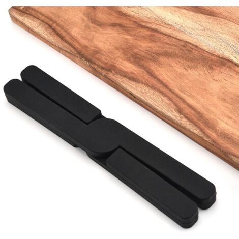 Ensemble de 4 maniques pliables en silicone - Support pour casseroles - Pliable - Noir