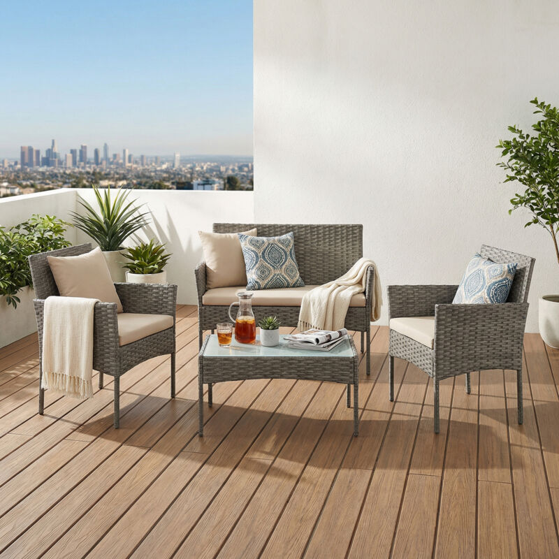 Ensemble Mobilier de Jardin 4 Places