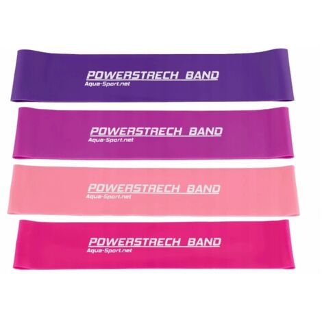 Ensemble de 4 mini-bandes de résistance Powerstrech roses AQUA-SPORT AS6249