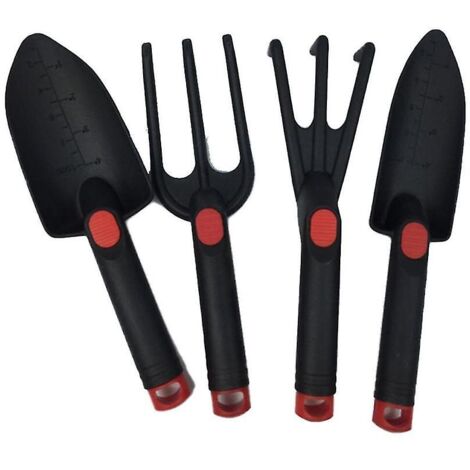 Ensemble de 4 mini outils de rempotage avec manche en bois, pelle, râteau, pelle multifonctionnelle pour bonsaï domestique