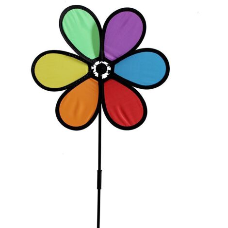 Ensemble de 4 moulins à vent colorés pour Pelouse et jardin